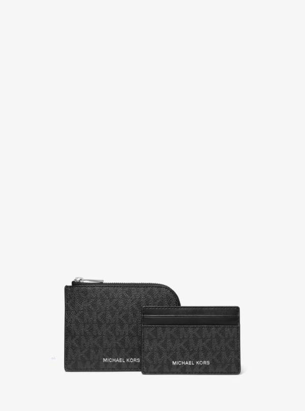 Panske Penazenky Michael Kors Hudson Logo 2-in-1 Čierne - Doplnky Michael Kors Slevy | JBDHX-3184